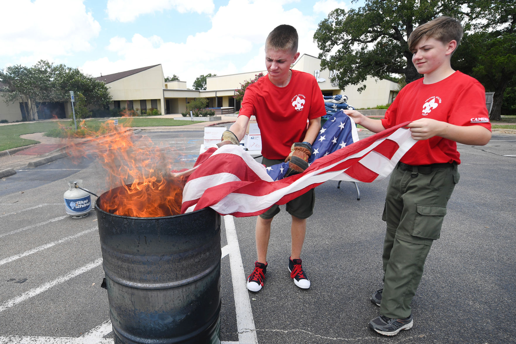 Flag retirement ceremony